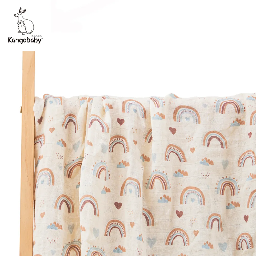 Couvertures Swaddling Kangobaby70% Bambou 30% Coton Bébé Swaddle Wraps Muslin born Big Diaper Quilt 230512