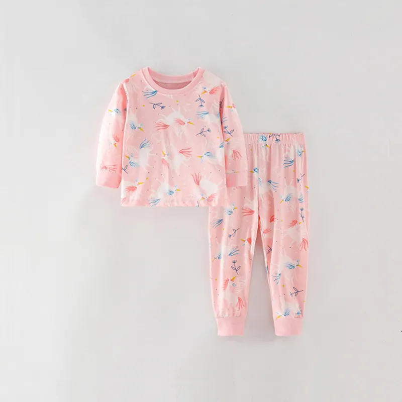 Pajamas Little maven Baby Girls Pajamas Autumn Cotton Unicorn Clothes Sets Comfort for Night Wear Suit Kids 2 to 7 years 230511