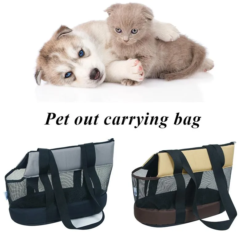 Carrier Spring och Summer Shoulder Pet Pet Bag handväska vikbar andningsbar mesh hundväska kattväskor praktiska mode bärbara husdjur går ut