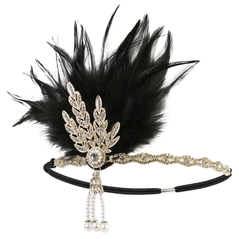 Hair Rubber Bands 1920s Flapper Headband Feather... From  display picture 1