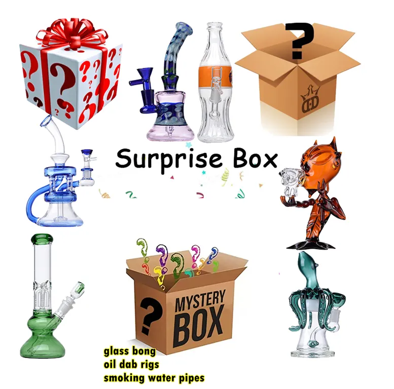 Mystery Box Surprise Blind Box, verschiedene Stile, Wasserpfeifen, Bangers, Wasserglasbong, Perkolatorrohre