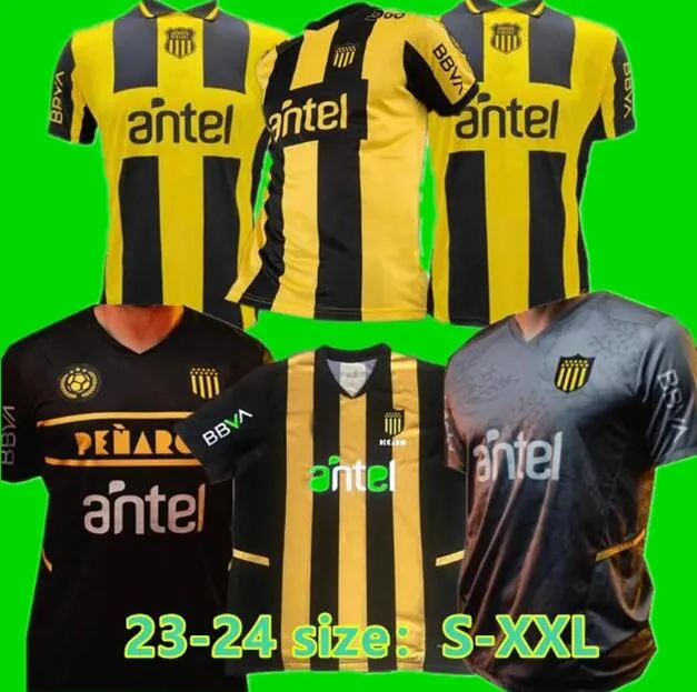 23 24 Penarol F. TORRES Heren voetbalshirts 2023 131e verjaardag Penarol RODRIGUEZ 2024 Thuis Geel Zwart Uit Grijs Voetbalshirt Korte mouw Uniformen