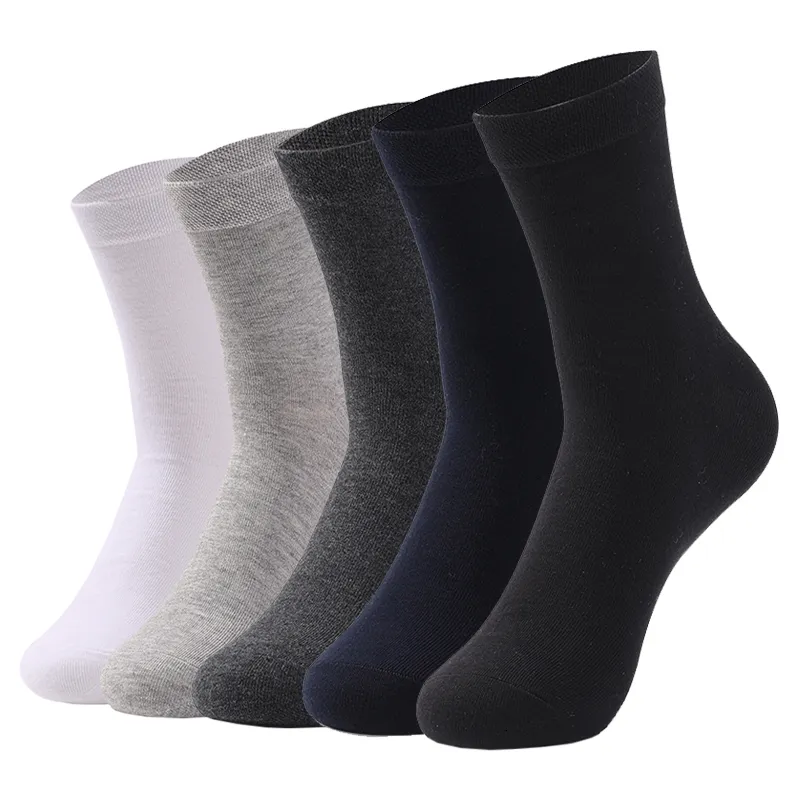 Chaussettes pour hommes 5 paires de couleurs pures de haute qualité pour femmes et hommes Chaussettes en coton Doux Respirant Antibactérien Noir Hommes d'affaires Chaussettes 230512