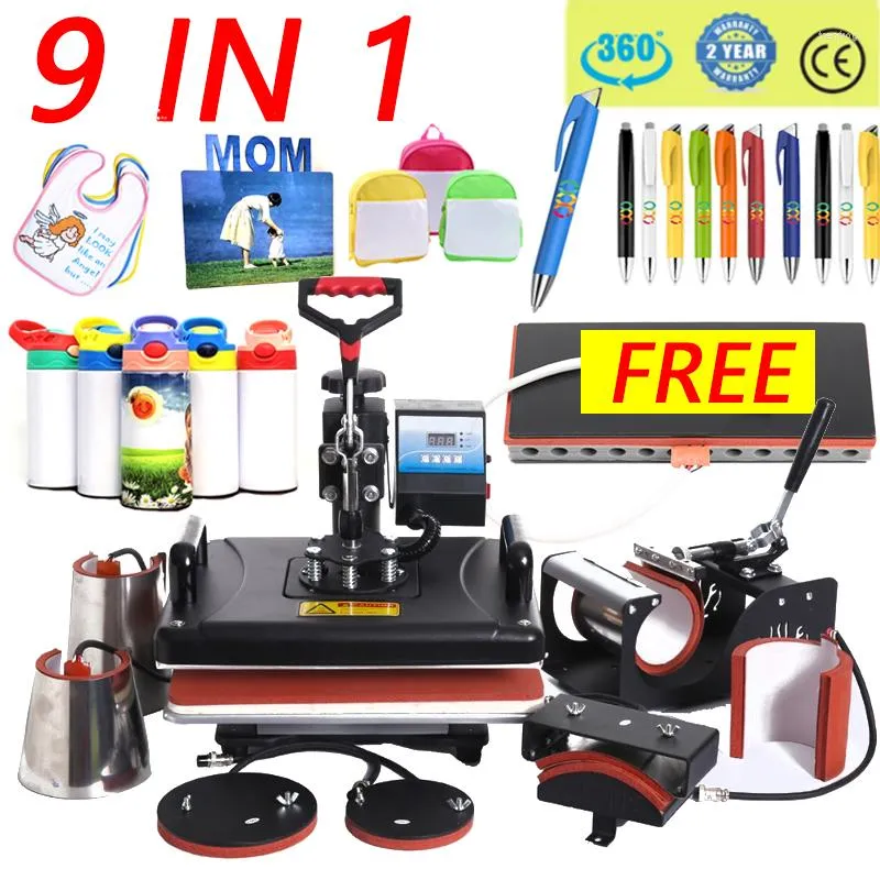 In 1 Combo Heat Press Machine Sublimation Printer 2D Thermal Transfer Pen Cloth Cap Mug Plate T-shirt Printing