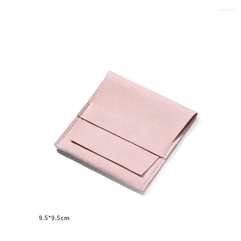 Jewelry Pouches 10pcs Pink Gray Beige Velvet Bags Wedding Earring Gift Packing Box 8x8 9.5x9.5cm Could With Logo Custom