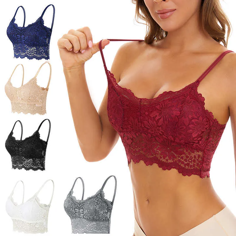 BRAS YENİ KADIN Dantel Bras Top Rahat Bralette Düz Renk Seksi iç çamaşırı Yelek Kadın İçi Boş Çıkış Kablosuz Diksiz Sütyen P230512