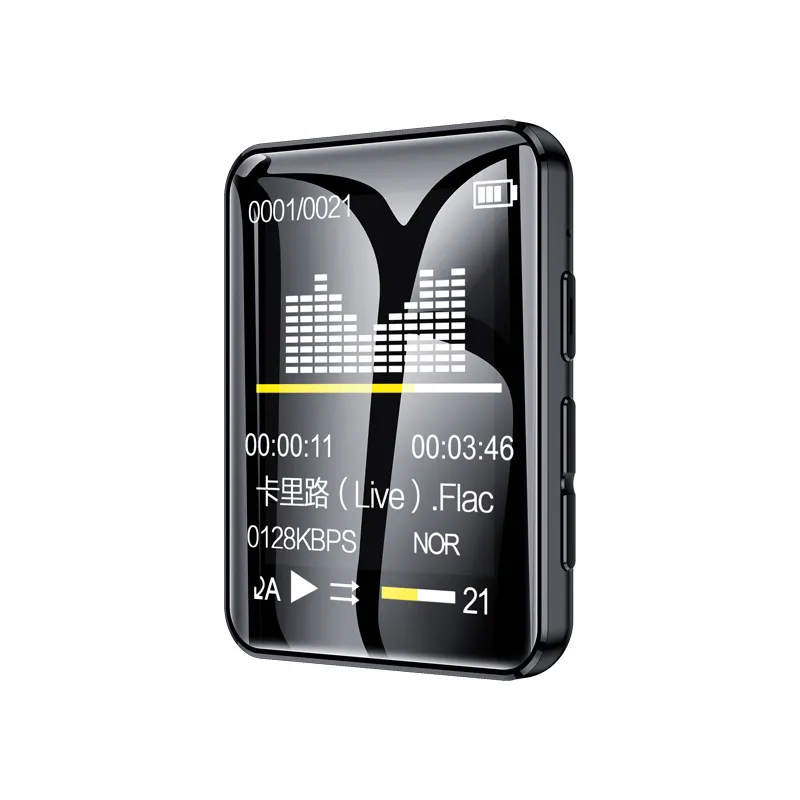 Lettore MP3 MP4 Con Bluetooth 5.0 – Schermo 1.8'', HiFi, Registrazione Vocale, Supporto 128GB, Batteria 180mAh, Colore Argento