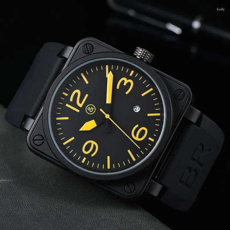 Wristwatches 2023 Men's Machinery Top Brand Watch Bell Rubber Multifunctional Waterproof Wristwatch Ross Diver Sports Clock Reloj