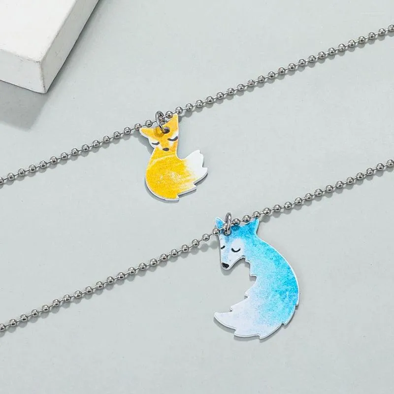 Chains Wolf And Bff Necklace For Girls Cute Hug Animal Share