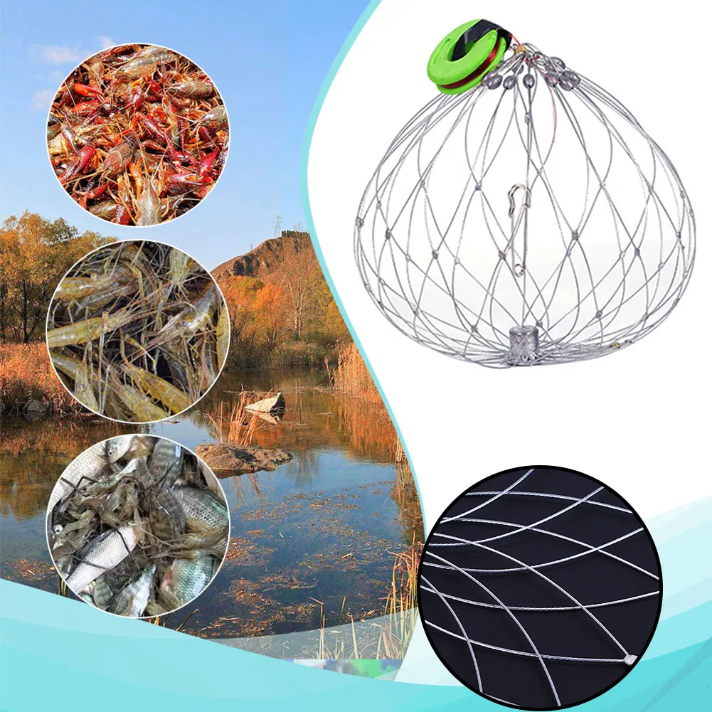 Steel Collapsible Fishing Net With Automatic Open Closing Bird The Wire For  Saltwater Seawater 230512 From Diao09, $9.86