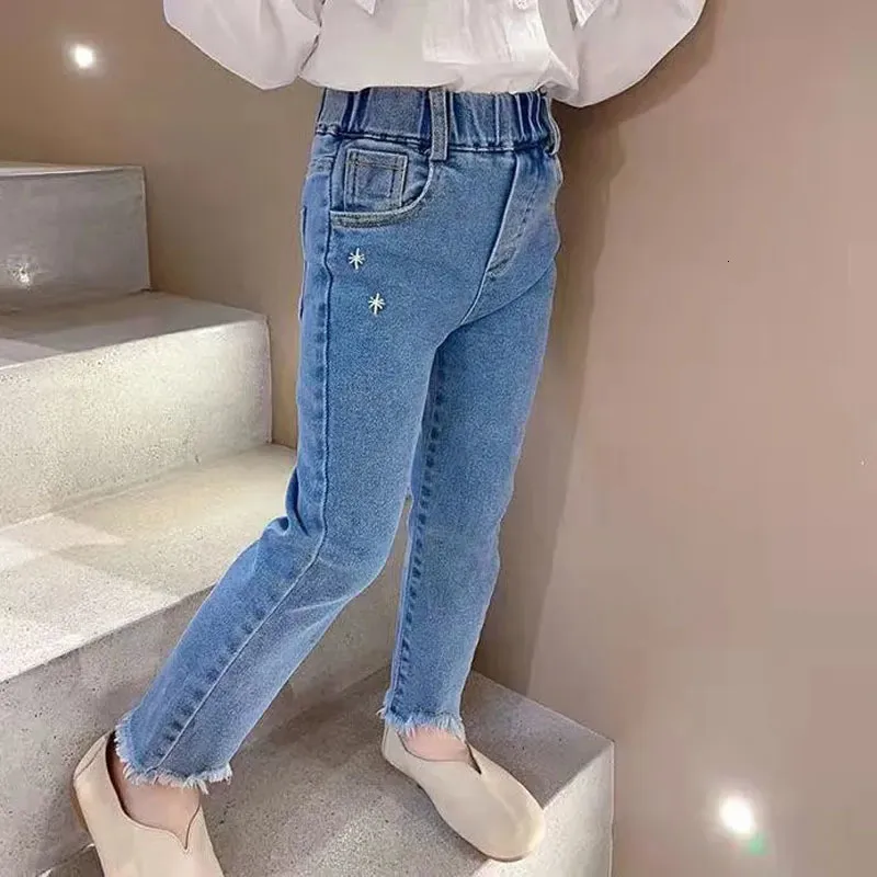 Pantalones De Lápiz De Mezclilla Elástica De Niñas: Pantalones De