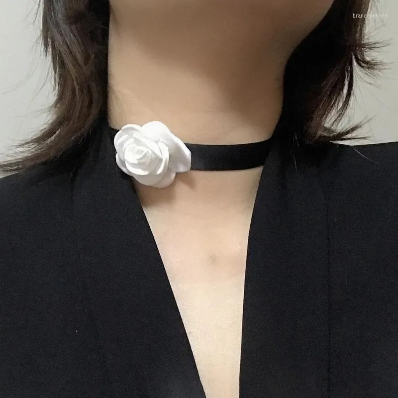 Choker söt trasblomma krage prydnad elegant blommor i krage kedja halsband bröllop tillbehör för lady flickor dropship