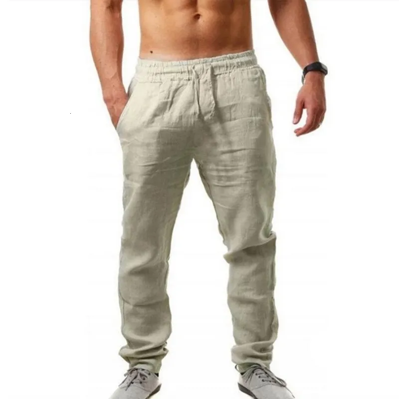 Mens linen joggers top