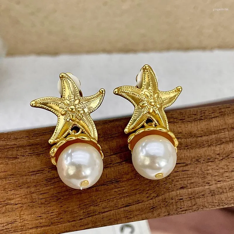 Dangle Earrings Fashion Vintage Water Drop Women Simple Pearl Star Female Jewelry