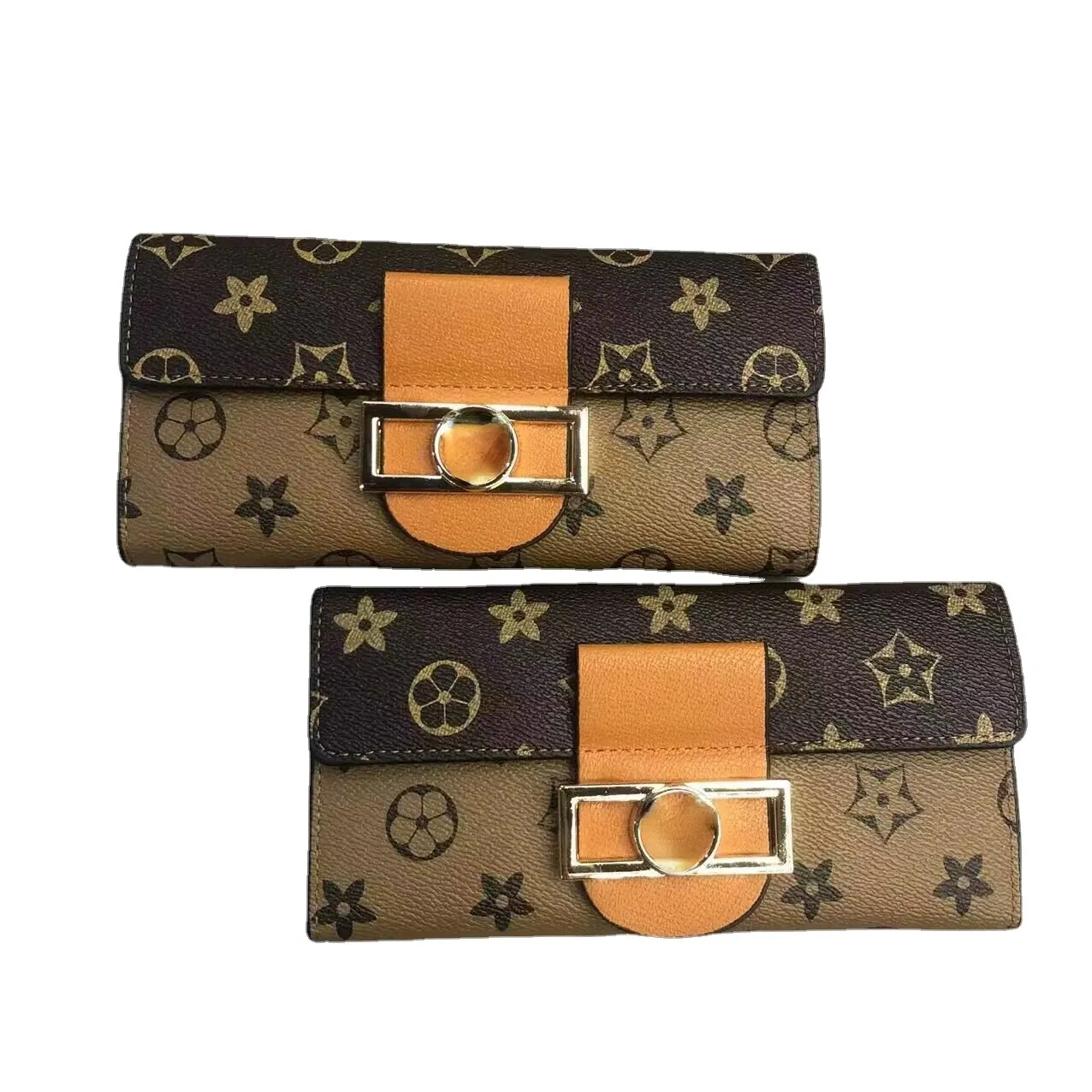 Lange europäische Geldbörse für Damen, klassische Schnalle, Retro-Minderheitsdesign, mehrere Kartenfächer, lange Clutch