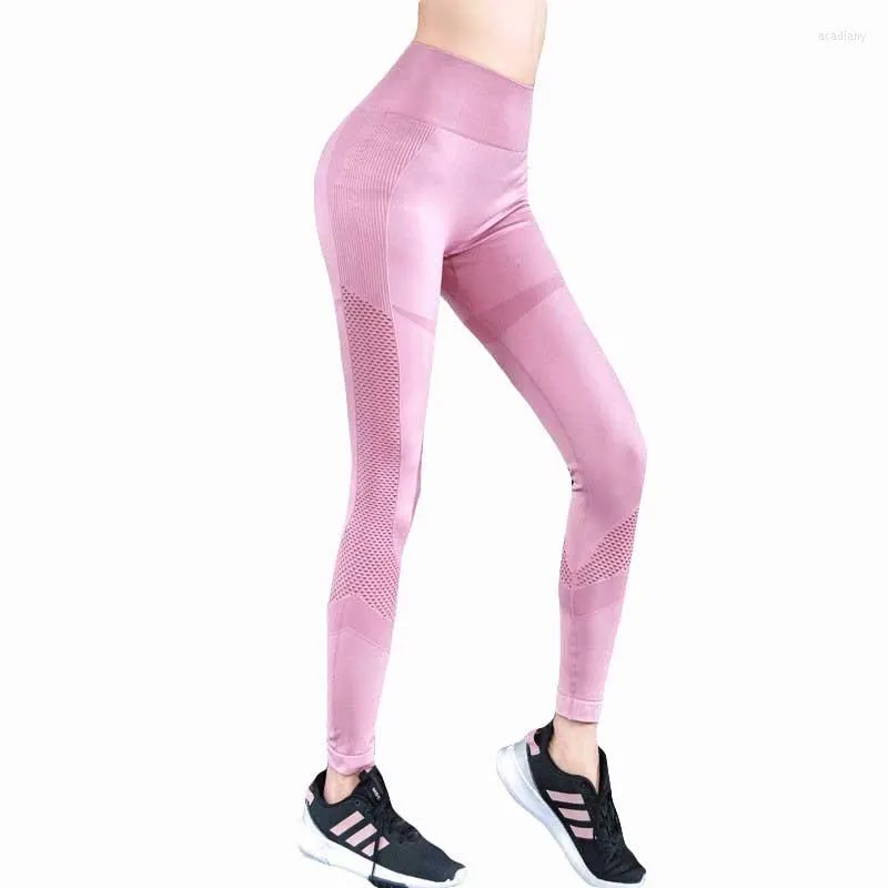 Active Pants Women Sport Compression Running Tight Gym Yoga Training Fitness High midje Leggings Workout Women's vandringsbyxor K192