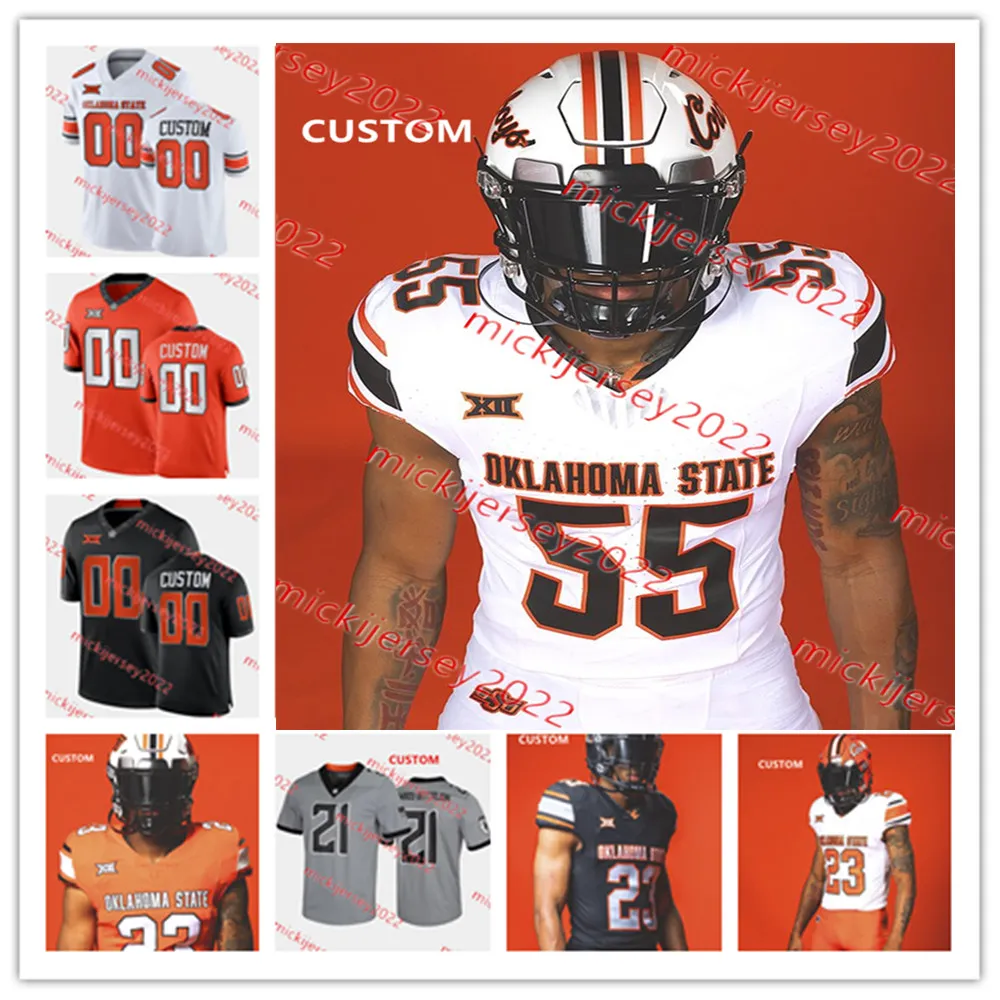 2023 Oklahoma State Cowboys Jersey Kanion Williams Donovan Stephens Raymond Gay II Jordon Reagan Taylor Miterko Preston Wilson Oklahoma State Football Jerseys