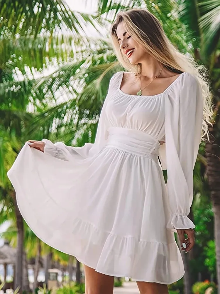 Vestidos Casuales Mujeres Sexy Backless Mini Vestido Tie Back