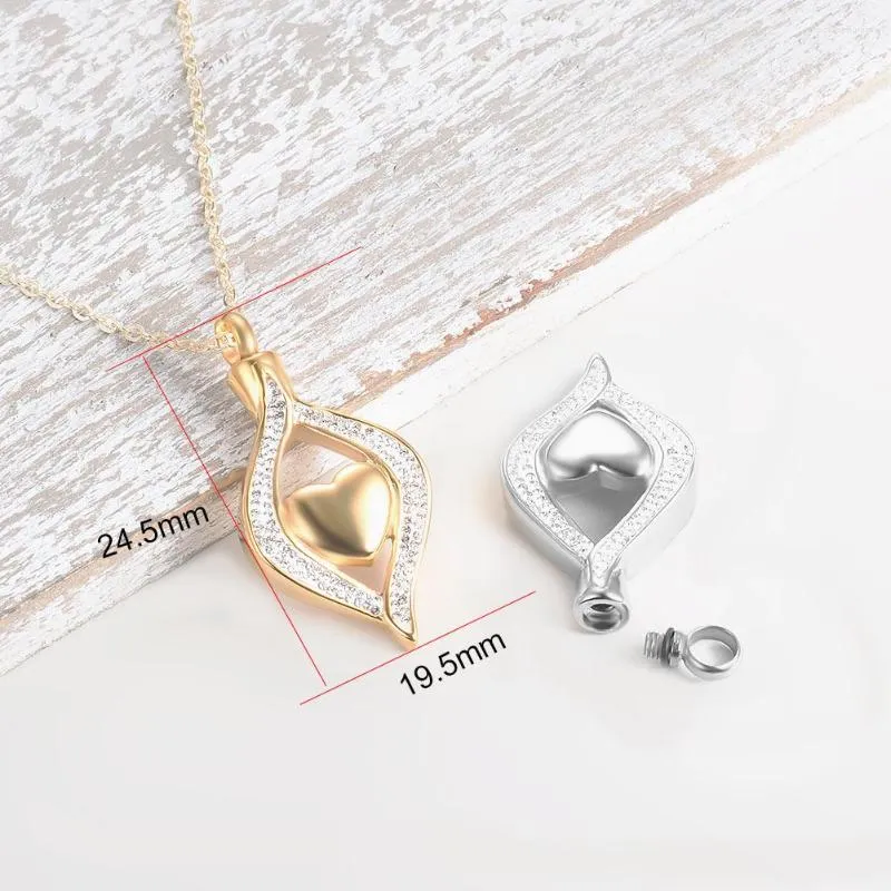 Collane con ciondolo 4 colori in acciaio inossidabile a forma di cuore, collana di urna di cristallo per cremazione per ceneri, urne commemorative, urne umane_voghion.com