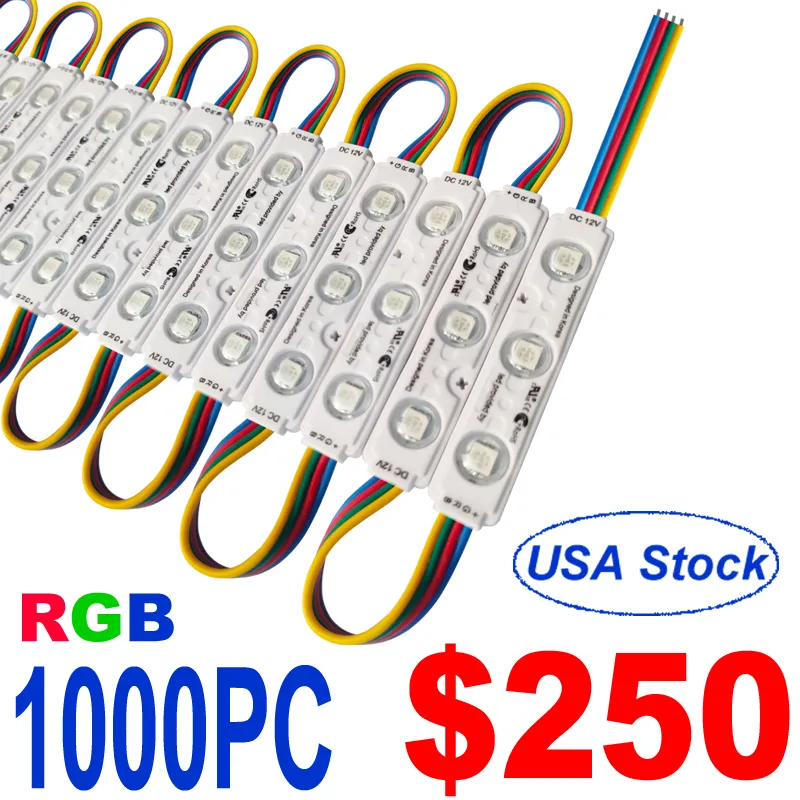 Storefront Window Led Light Waterproof SMD5050 RGB 3 Led Module Lights DC12V Indoor Outdoor Decoration Light Module Letter Design (RGB Injection) oemled