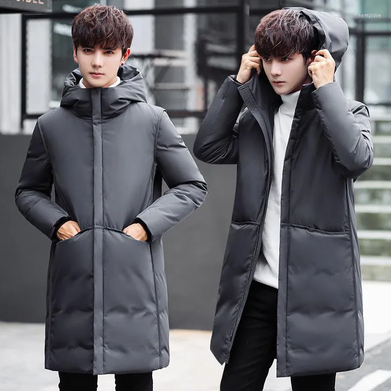 Veste en gros pour hommes manteau chaud à capuche moyen et long canard blanc authentique vêtements résistants au froid grand M-5x