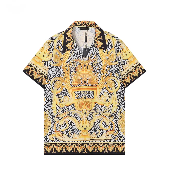 6 2023New Short Sleeve Shirt Printed Mens and Womens högkvalitativ designer Real Silk Shirt Polo Size M L XL 2XL 3XL#12