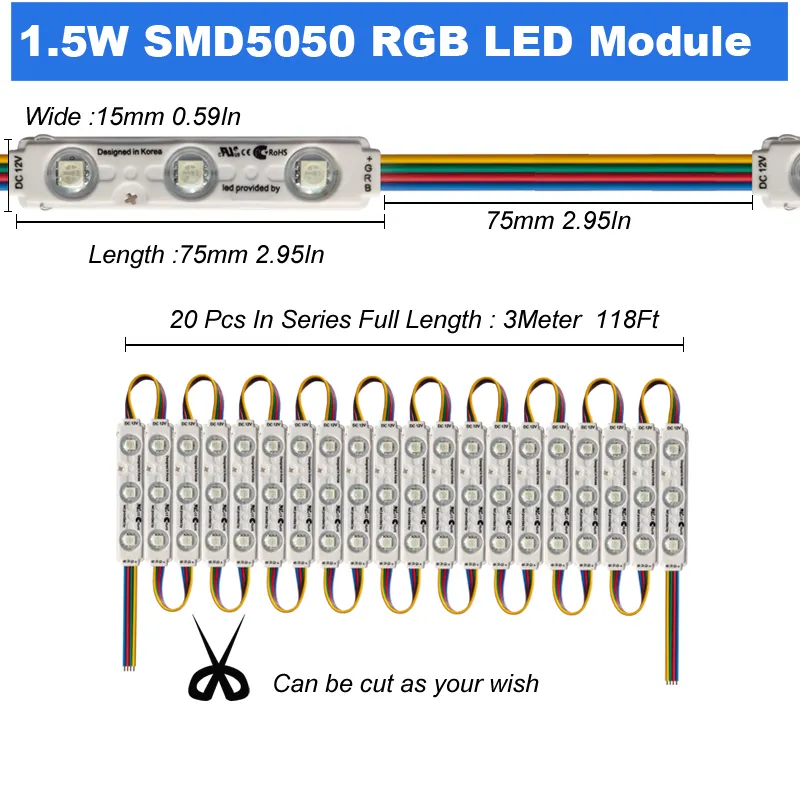 LKW LED Namensschild, 12 und 24V, RGB Leuchten