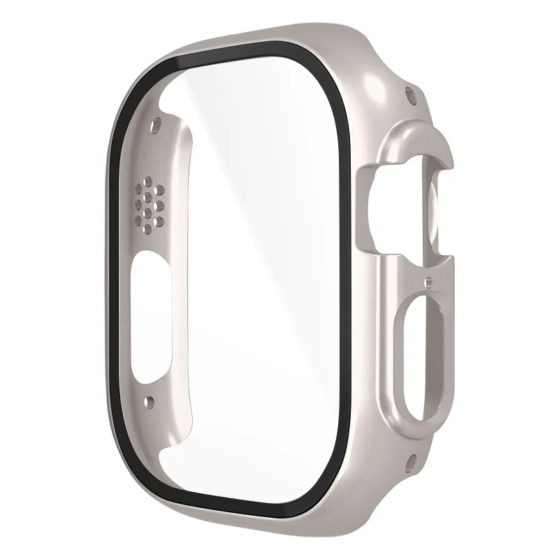 Étui en verre trempé en fibre de carbone pour Apple Watch Ultra 49 mm 41 45 mm 42 44 mm Couvercle transparent imperméable pour Iwatch 8 7 6 5 4 SE