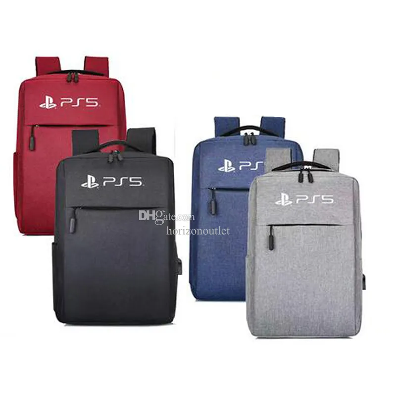 Fall täcker väskor som bär fodral ryggsäck för PS5 PS4 Travel Storage Disc Digital Controllers Protective Shoulder Game Console Cards Package vs PS3 PSP Switch