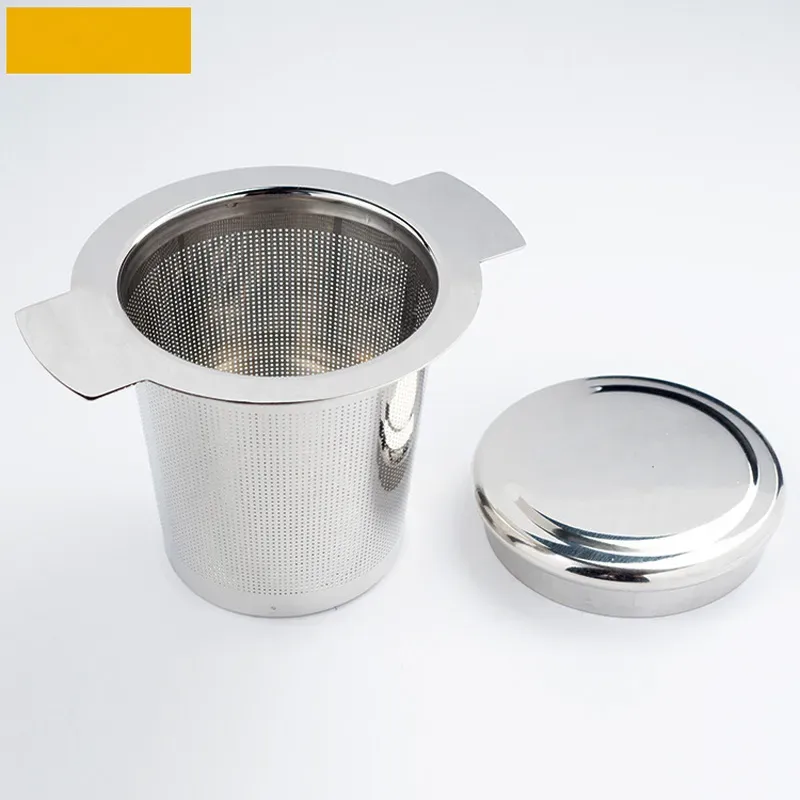 Сетка из нержавеющей стали, сетчатый чай, с крышкой двойной ручки оптовые фильтр для ситая Zze5169