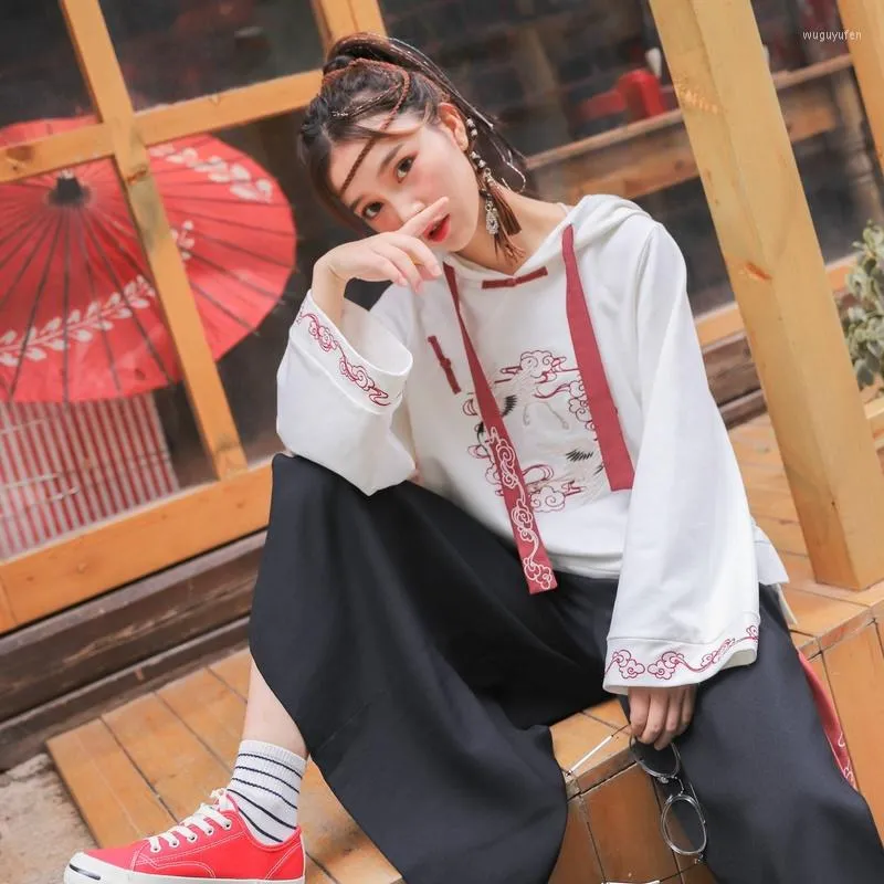 Ubranie etniczne Tradycyjne japońskie ubrania Kimonos White Hoodie Cheongsam Dress Chinese Style Harajuku Kawaii Cosplay FF2097
