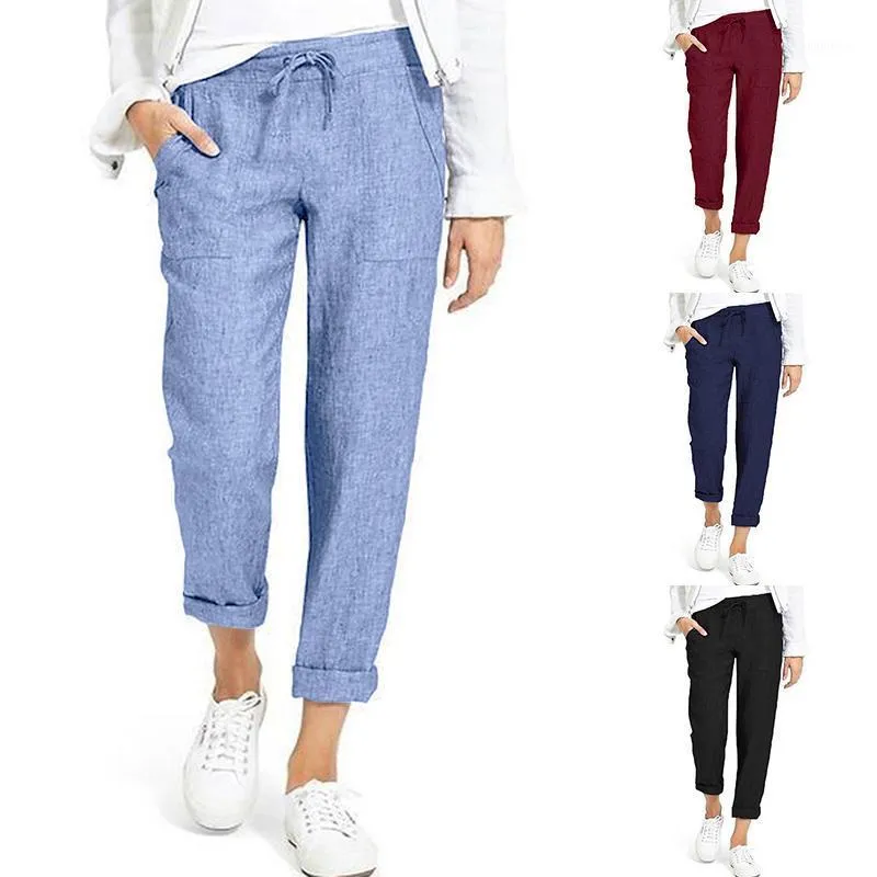 Women's Pants & Capris Summer Harem Autumn Trousers 2023 Elastic Waist Pantalon Woman Palazzo Drawstring Solid Sweatpant Plus S