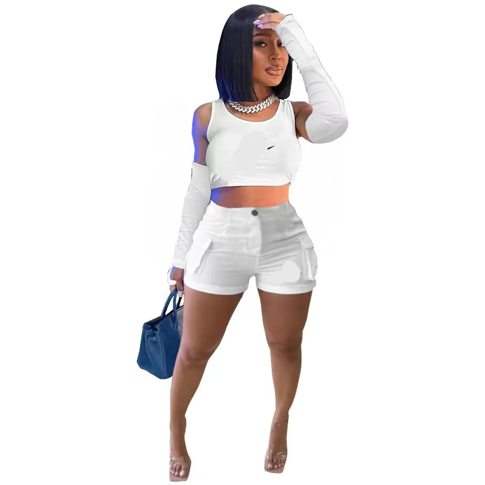 Women s Baddie Two Piece Biker Short Set Juicy Designer Clothing Set