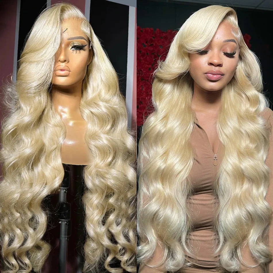 180density 613 HD Lace Frontal Wig Body Wave Transparent 13x4 Lace Front Perruques de cheveux humains Pré plumé Lace Closure Perruque synthétique pour les femmes