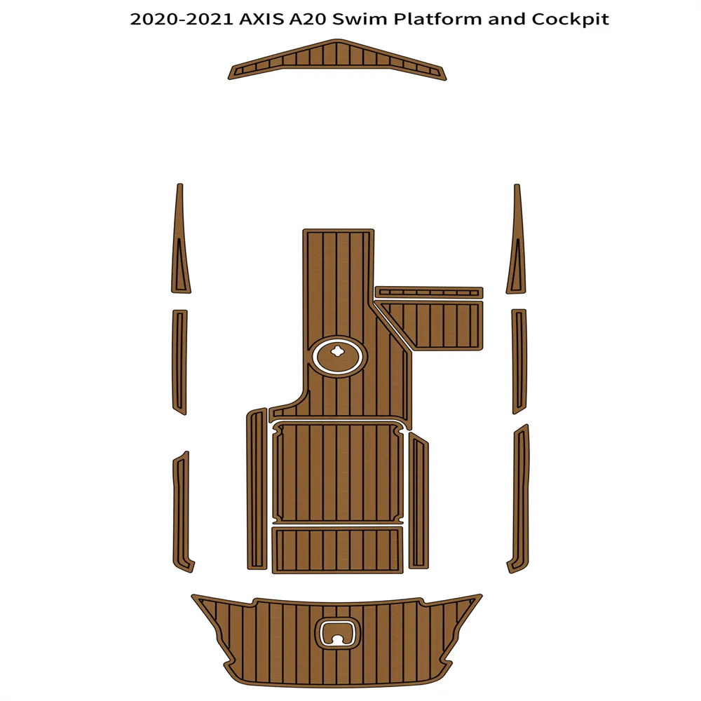 2020–2021 AXIS A20 Badeplattform, Cockpit-Pad, Boot, EVA-Schaum, Teakdeck-Bodenmatte