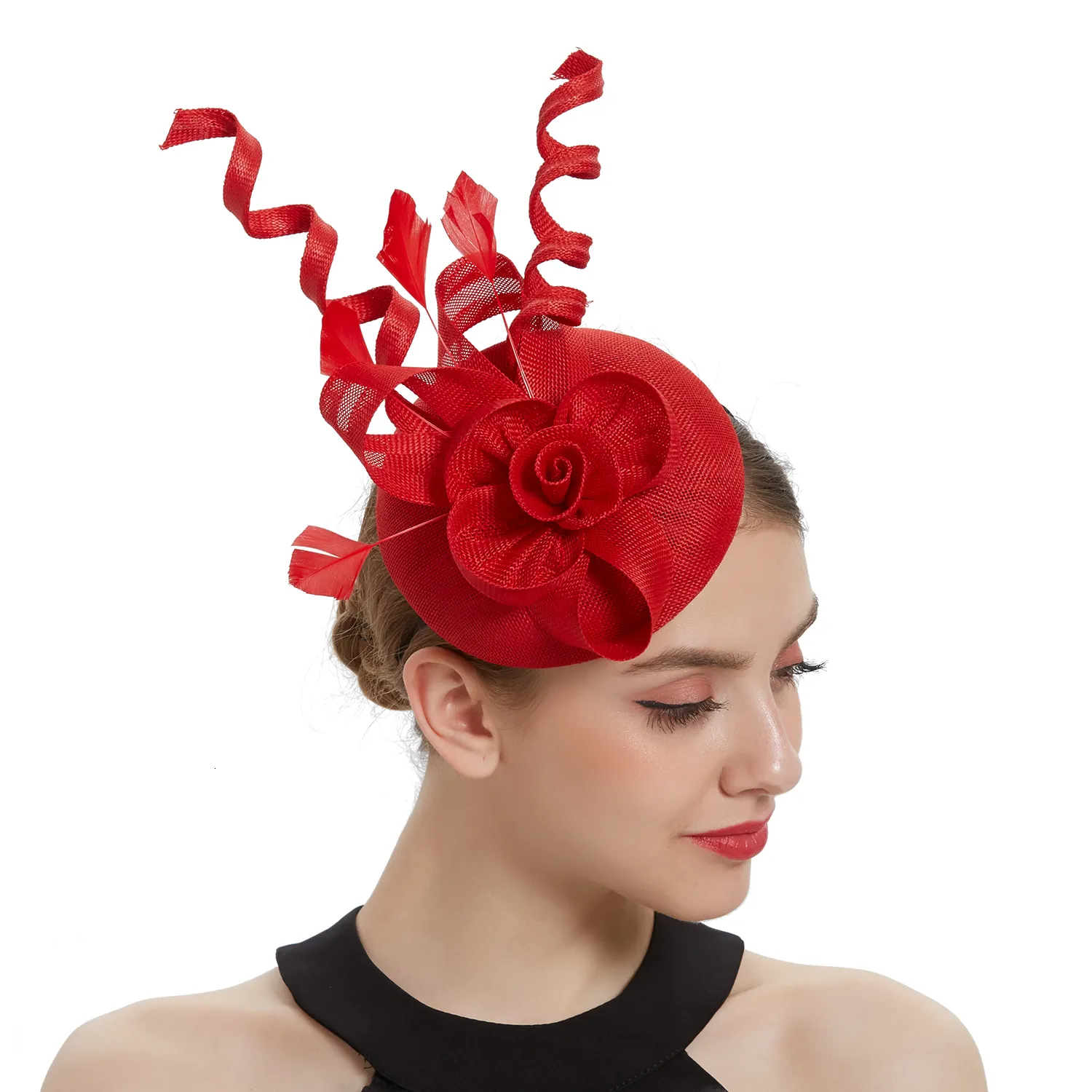 Berretti Cappello Fascinator per donna Cocktail Tea Party Kentucky Pillbox Derby Piuma di pavone Headwewar 230512