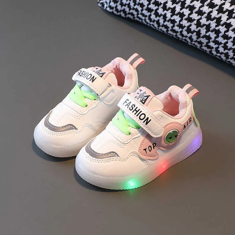 Athlétique En Plein Air Enfants Baskets Mode Garçons Filles LED Lumières Chaussures Respirant Antidérapant Semelle Souple Course À Pied Sport Casual Chaussures AA230511