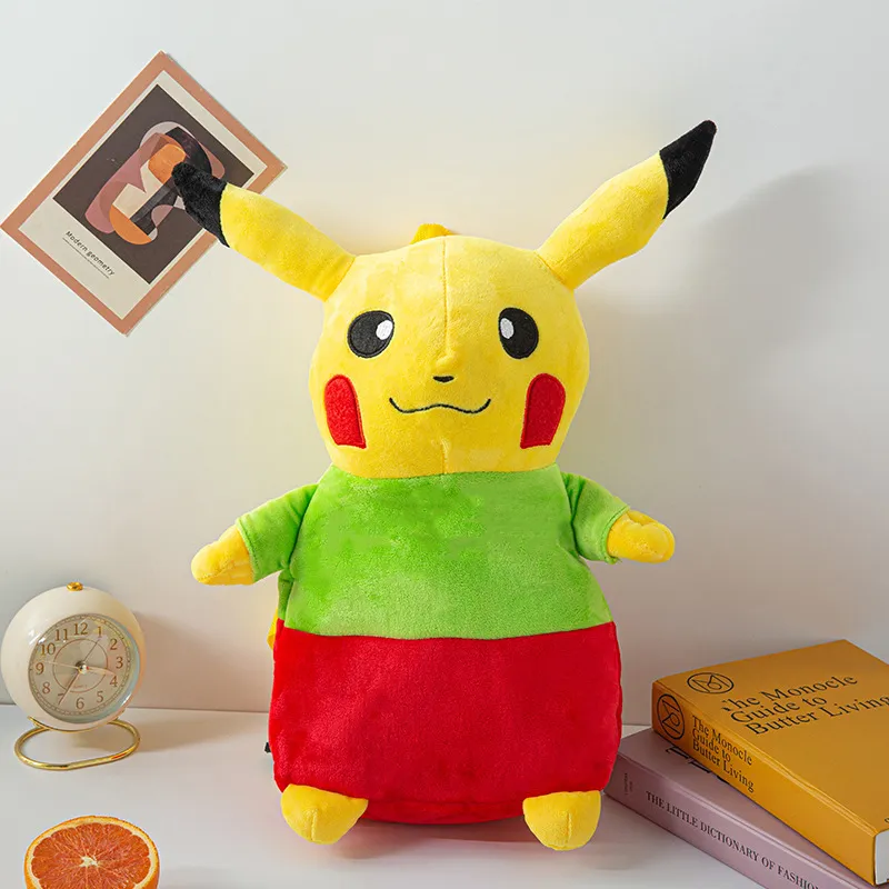 Wholesale anime pocket plush toys colorful backpack children's school bag sleeping throw pillow holiday gift