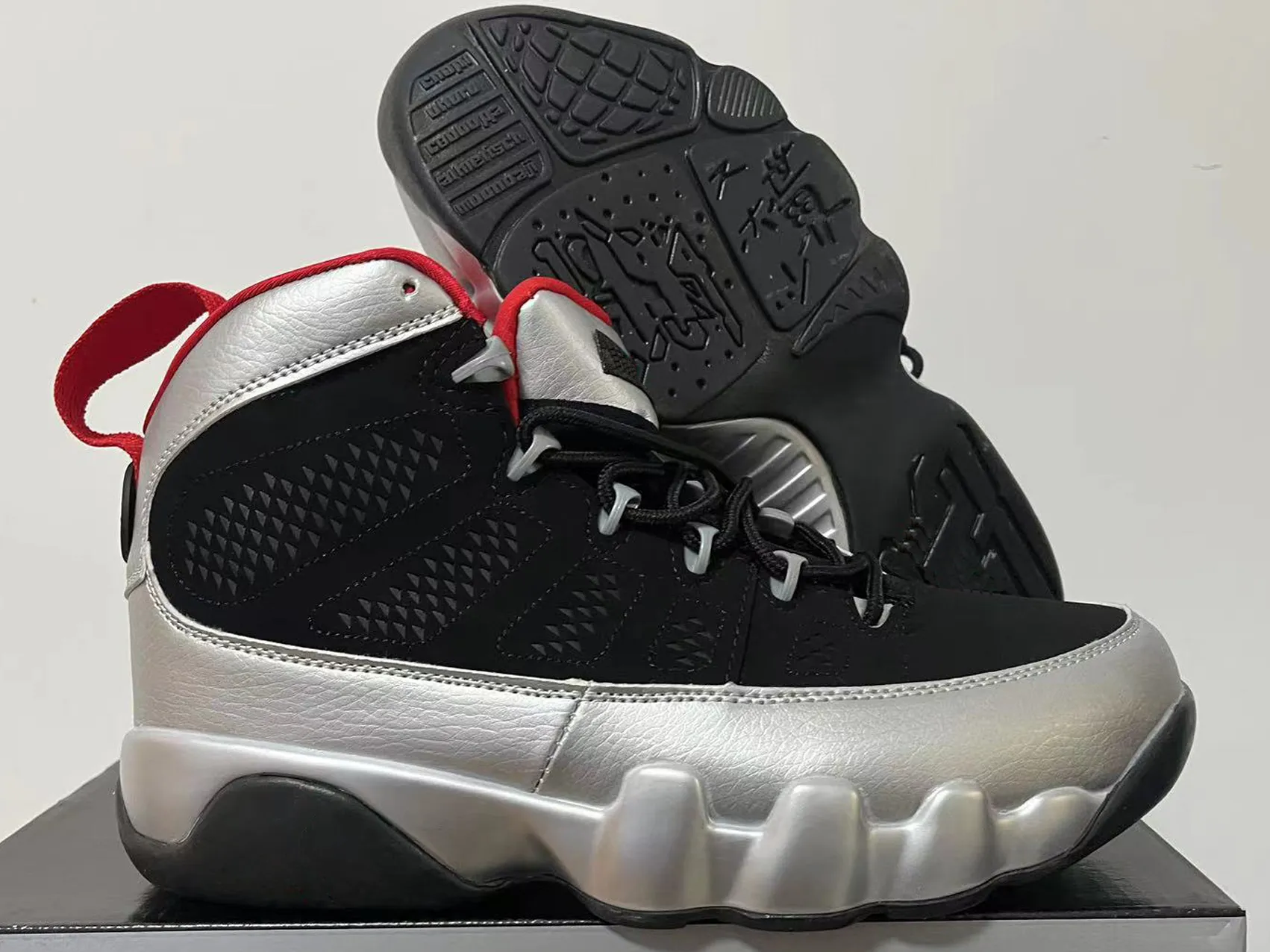 2023 Jumpman 9 Basketball Shoes Particle Grey Chile Red