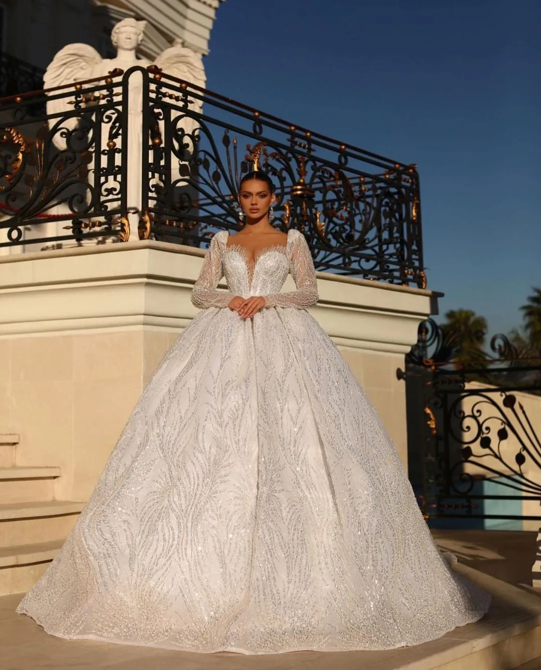 Ball Gown High Neck Cocktail Dresses Ankle-Length Color Block Elegant Formal Gown with Bowknot main image 0