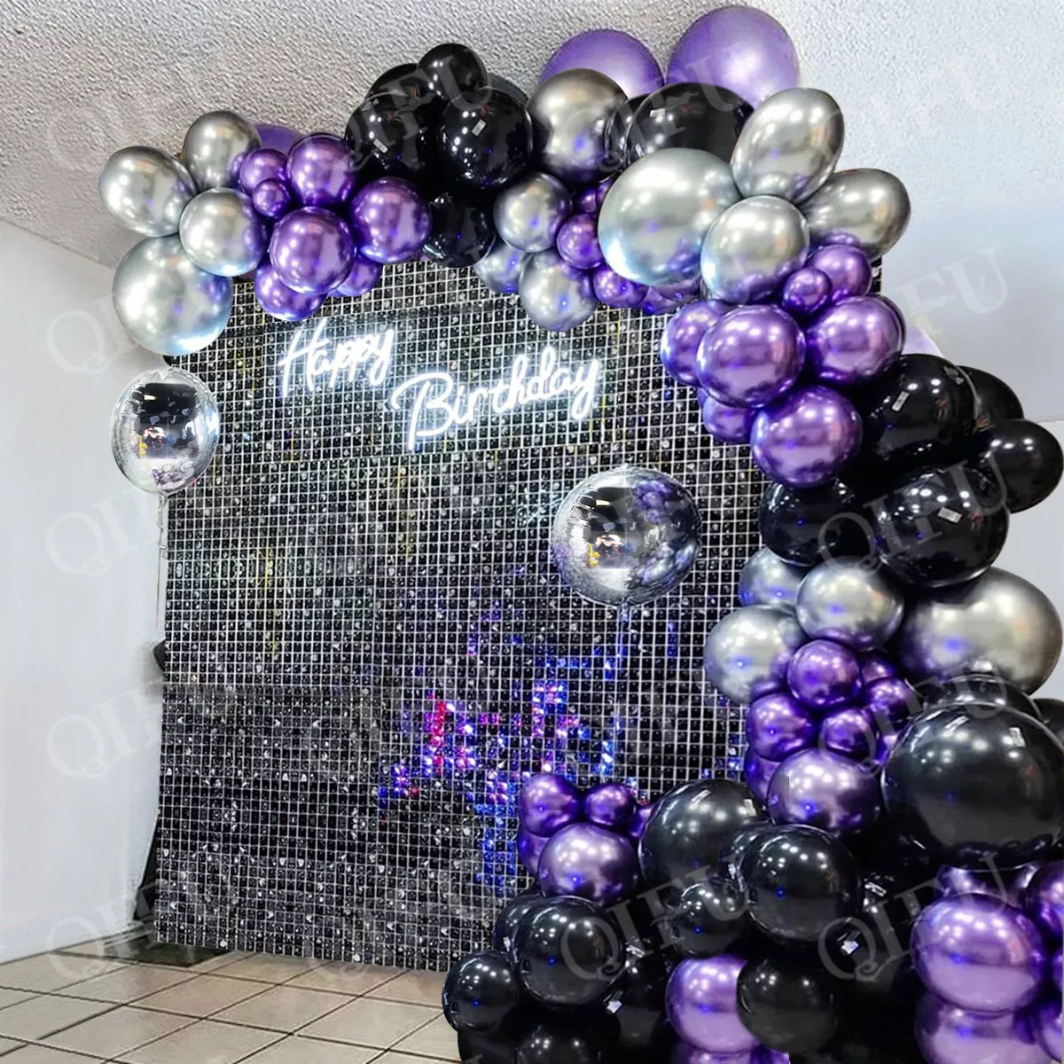 Ballon Violet Miroir Chrome