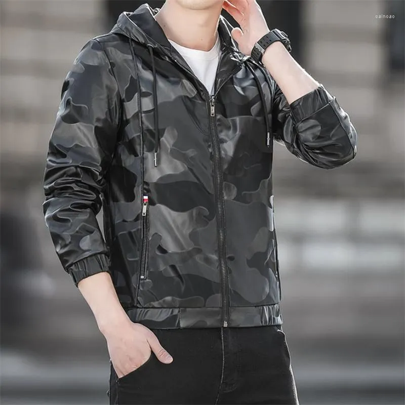 Wholesale Mens PU Hooded Casual Casual Jackets For Men Super Cool