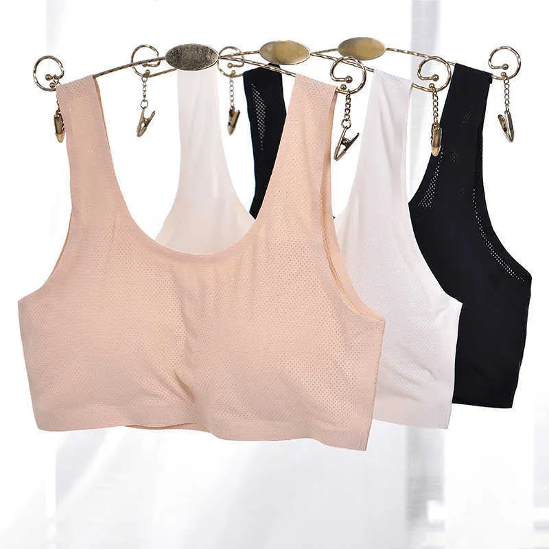 Reggiseni Reggiseno sportivo in seta di ghiaccio Reggiseno di grandi dimensioni senza anello in acciaio Reggiseno traspirante in seta di ghiaccio Reggiseno sportivo Reggiseno in rete Top da allenamento Running Plus P230512