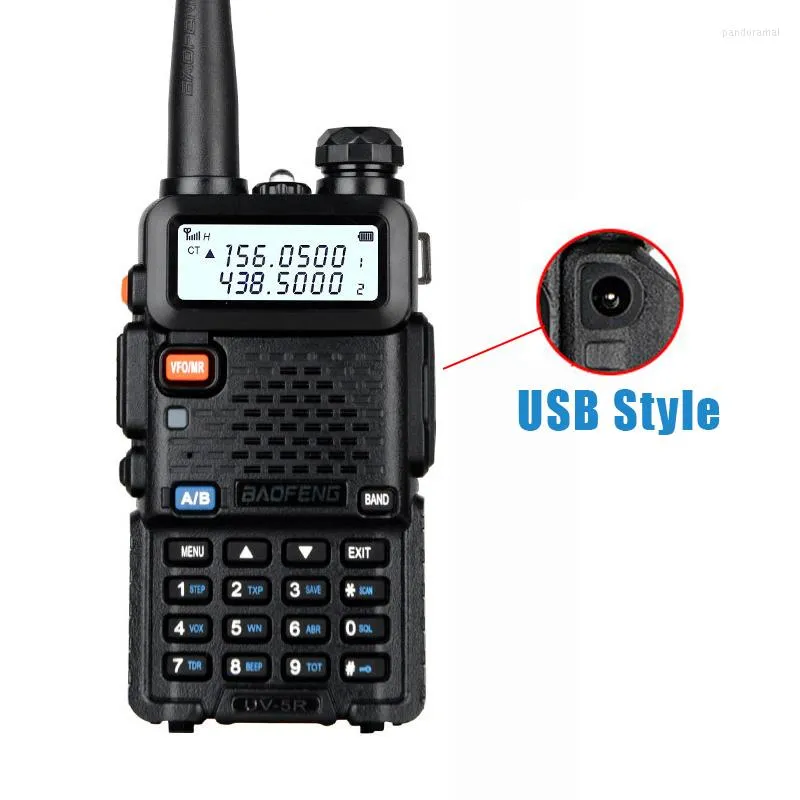 Walkie Talkie Baofeng UV 5R Dual Band 8W Portable Sway Radio Radied Provessed الإصدار Type-C أو USB Chargin