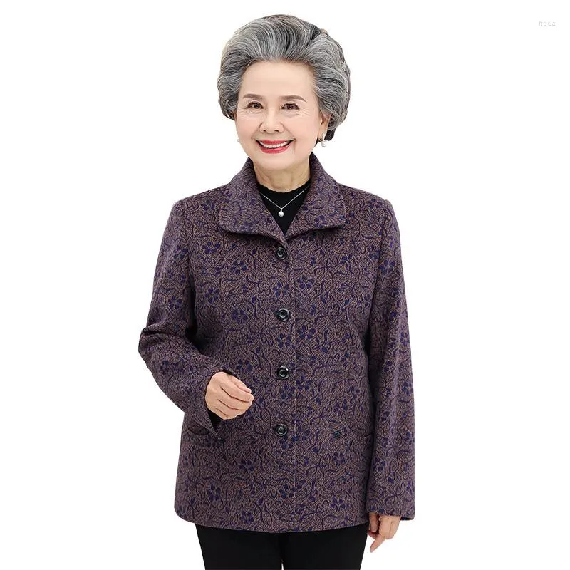 Women's Jackets 2023 Spring Autumn Women's Coat Short Single-Breasted Jacket Middle-aged And Elderly Mothers Large Size Casual Outerwear