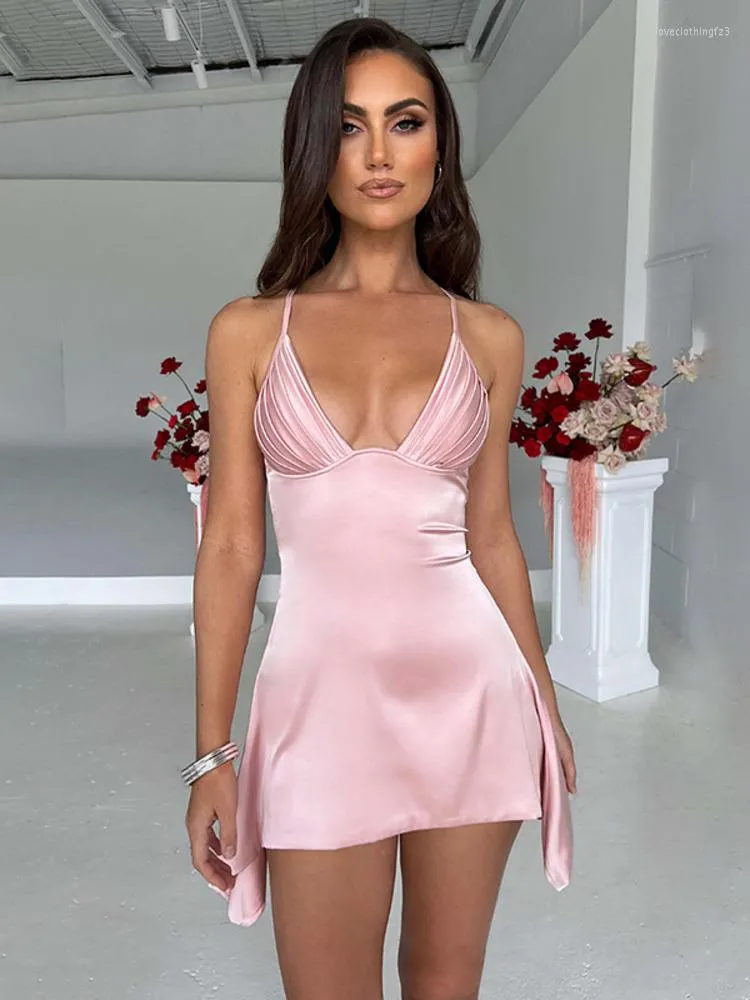 Mini top robe satin