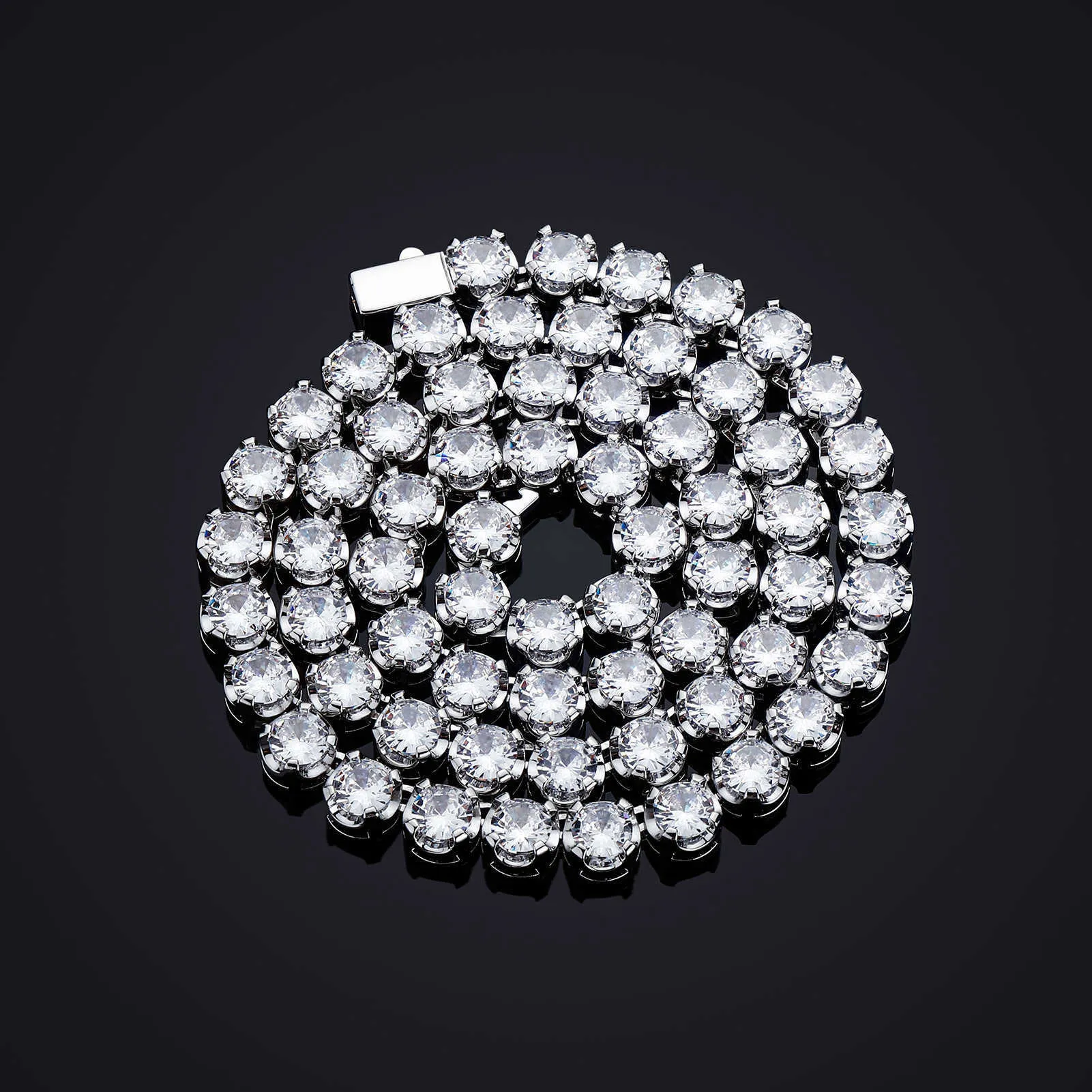 5mm Tennis Chain Necklace for Men and Women, Hip-Hop Single Row Full ...