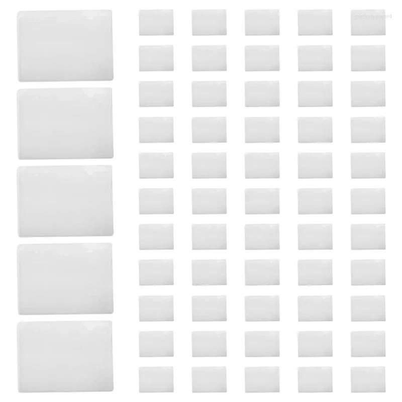 Jewelry Pouches 60 Pack 3.5 X 4.7 Inches Self-Adhesive Label Holder Card Pockets Clear Plastic Library