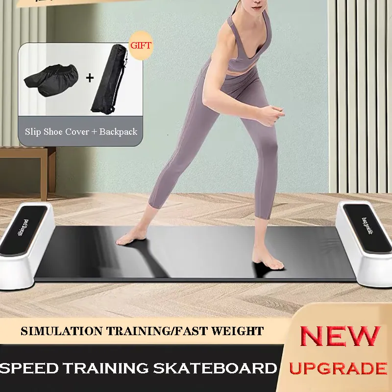 140/180/200cm Yoga Sliding Mat Sports Fitness Glide Plate Skating Training  Mat for Ice Hockey Roller Skating Leg Core Exercise