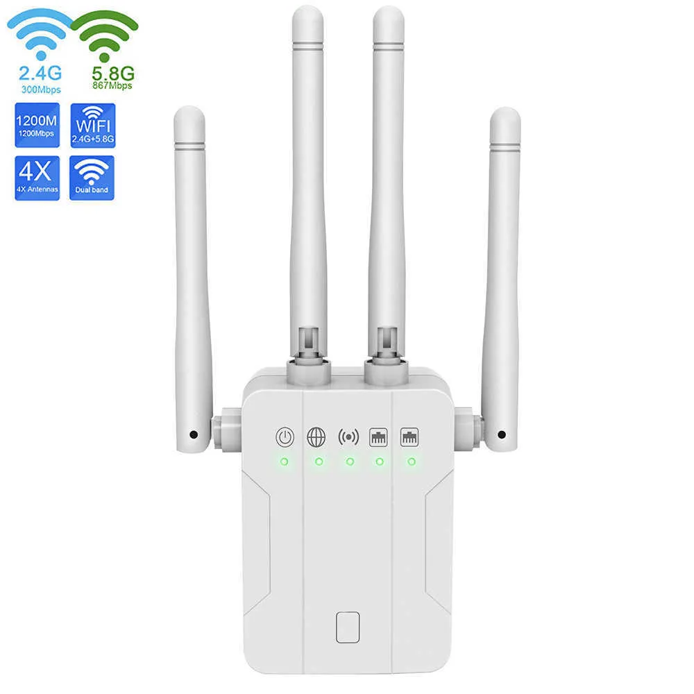 Dual frequency 1200M repeater 2.4G/5.8G wireless wifi intensifier signal amplifier wireless AP through the wall